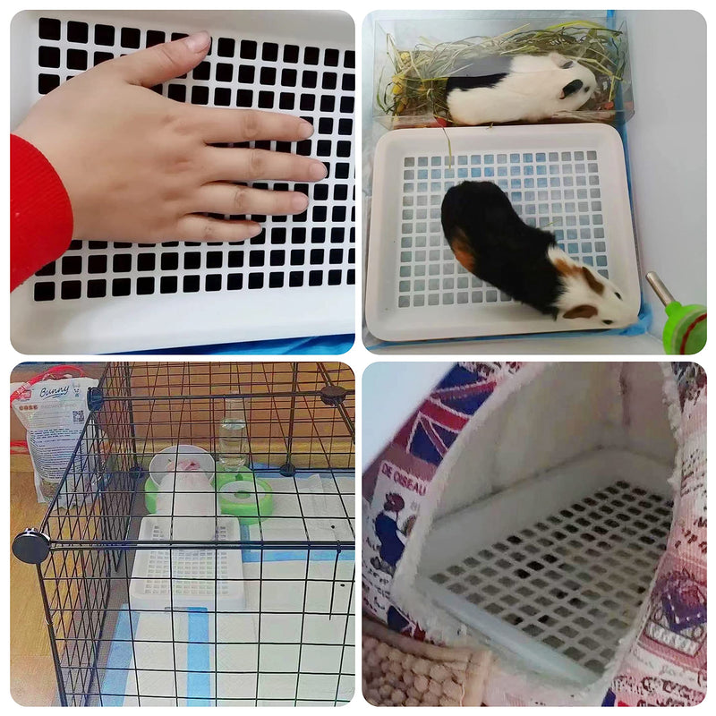Moan&Miao Guinea Pig Toilet, Small Animal Potty Trainer Corner, Square Rat Litter Bedding Box with Small Broom, Dustpan, Small Pet Litter Toilet for Guinea Pigs, Chinchilla, Ferret,Galesaur, Hamster Grey - BeesActive Australia