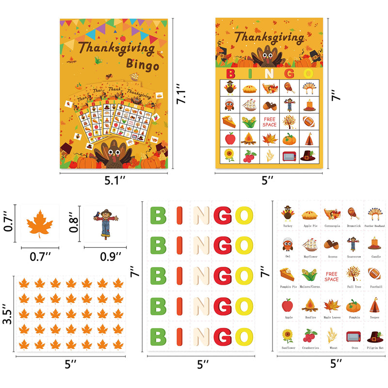 Geefuun Thanksgiving Games Fall Bingo Cards for Party Supplies Decorations-24 Players - BeesActive Australia