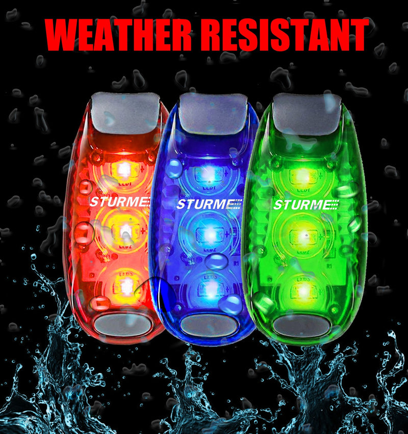 STURME LED Safety Light Strobe Lights for Daytime Running Walking Bicycle Bike Kids Child Woman Dog Pet Runner Best Flashing Warning Clip on Small Reflective Set Flash Walk Night High Visibility Blue Green Redx2 - BeesActive Australia