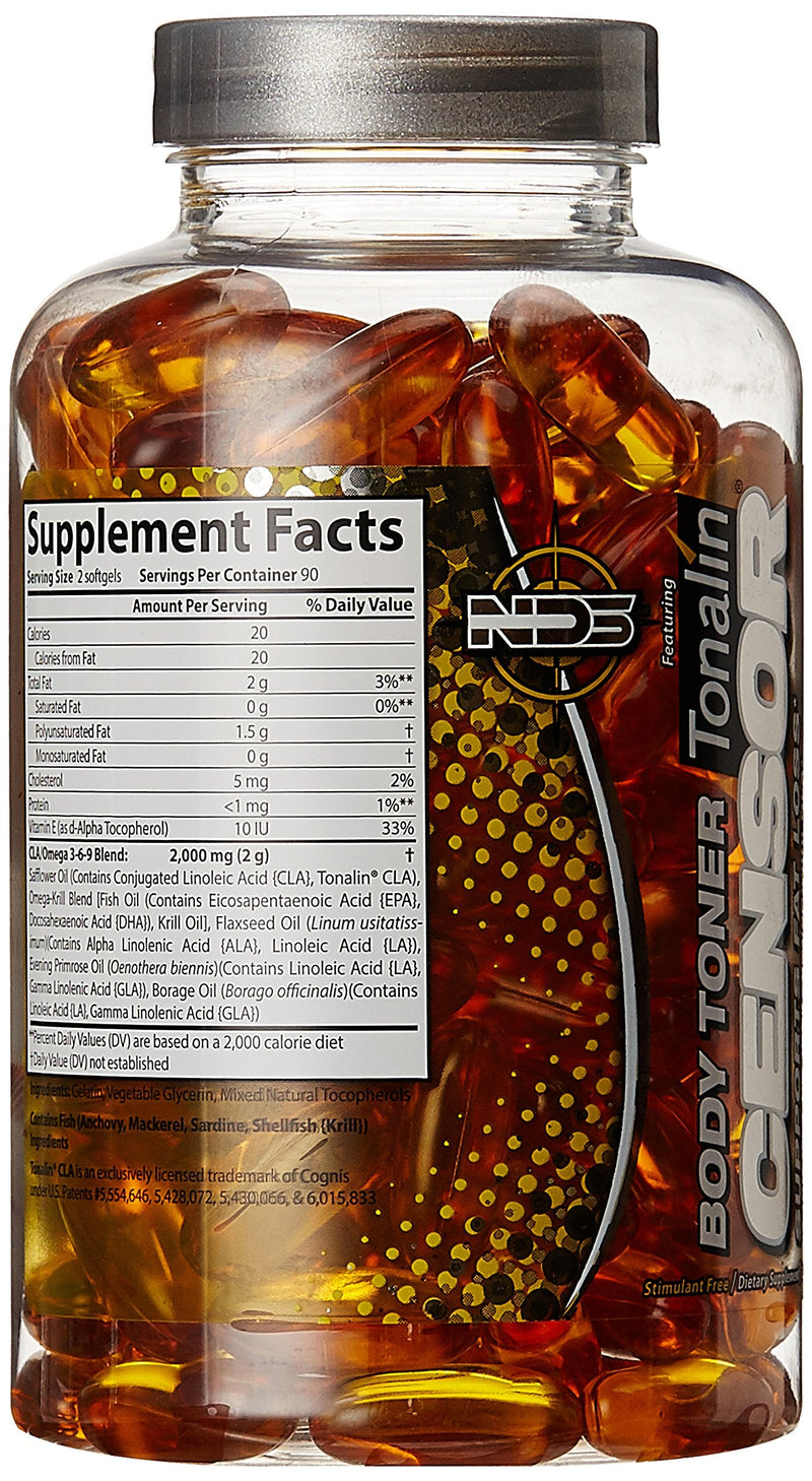 Censor - Fat Loss and Body Toner with CLA, Fish Oil, Safflower and Omega 3-6-9 Blend - Dietary Supplement for Improved Energy, Metabolism and Health - 180 Softgels - BeesActive Australia