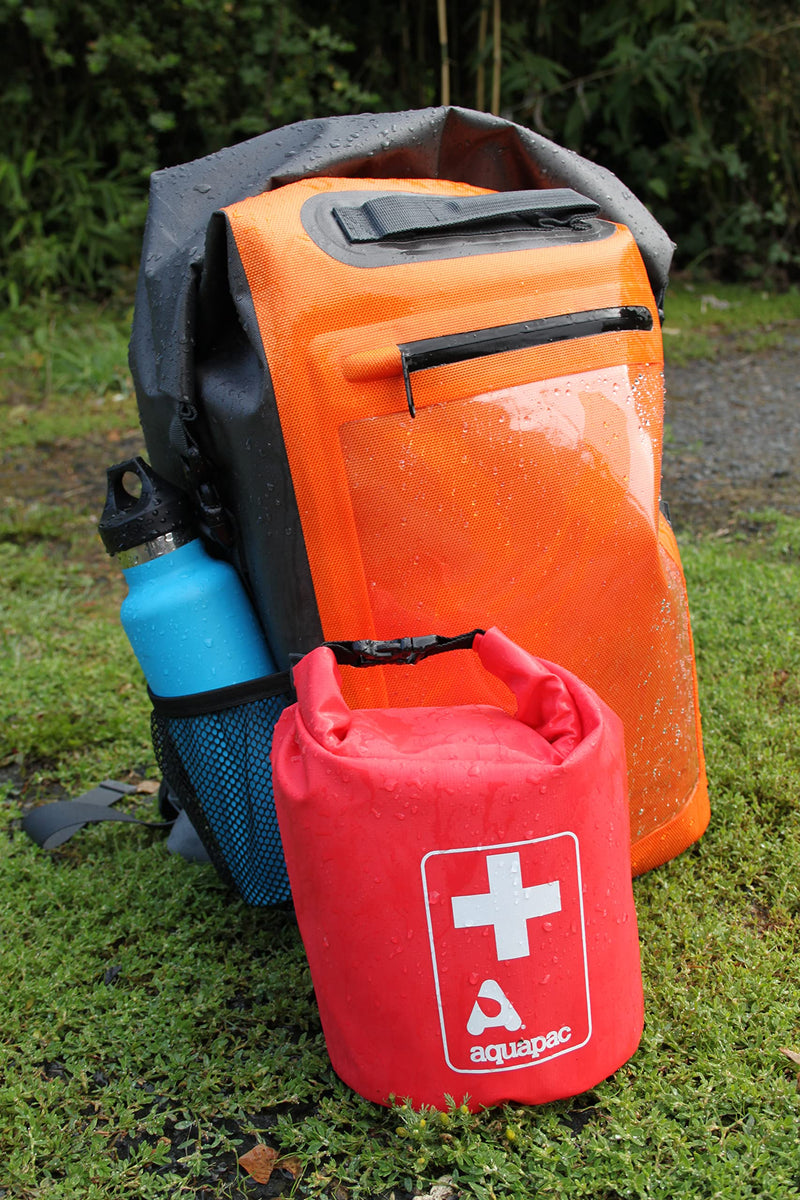 Aquapac Waterproof First Aid Kit Dry Bag for Emergency Use with Secure Buckle - Red - Portable Compact - BeesActive Australia