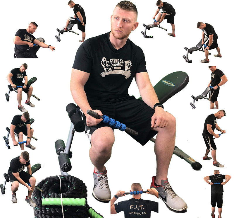 Muscle Roller Stick | Massage Roller Stick | Lymphatic Massager Roller for Muscles - Aids in Body Recovery, Stretching, and Warmup - Elite Hard 17" Pink Elite Hard 17" Pinkv2 - BeesActive Australia