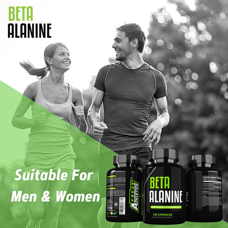Beta Alanine 750mg Capsules by Freak Athletics - 120 Capsules Premium Beta Alanine Supplement UK Made Suitable for Men & Women - BeesActive Australia