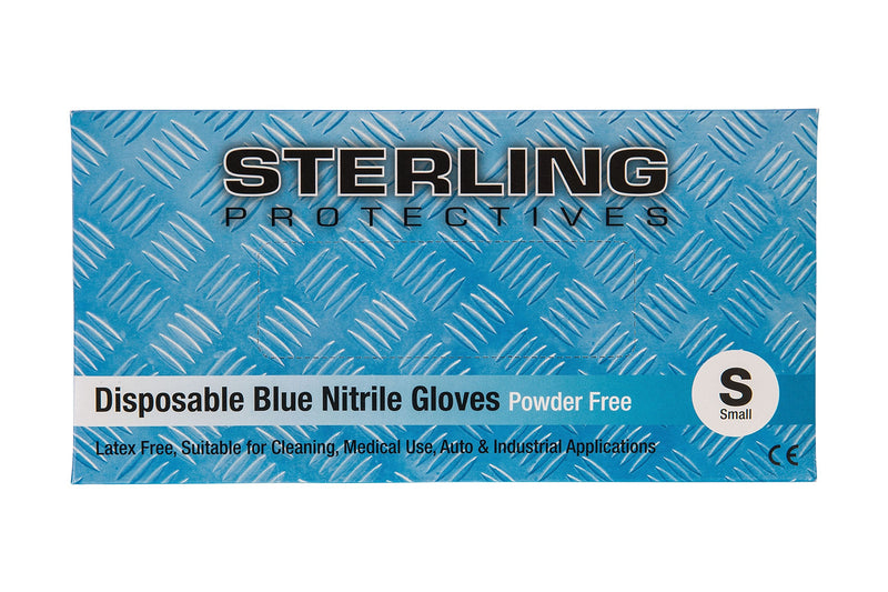 Sterling Protectives, Blue Nitrile Disposable Gloves, 100 Pack, Powder Free AQL 1.5, Premium Gloves M (Pack of 100) - BeesActive Australia