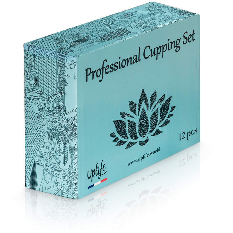 Uplife Chinese Cupping Therapy Set, 12 Vacuum Air Suction Cups with Pumping Handle, Anti Cellulite Massage for Back/Neck - BeesActive Australia