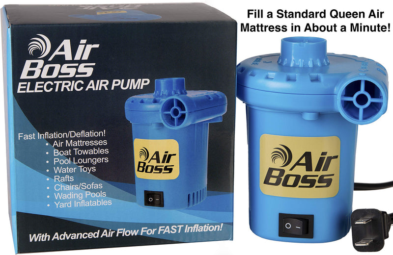 [AUSTRALIA] - Air Boss 120V Electric Air Pump for Inflatables, Very Fast 1,000 Liters of Air Per Minute, Fills 3 Times Faster Than Similar Looking Pumps, Air Mattress, Rafts, Pool Floats, Airbed, 3-Year Warranty! 