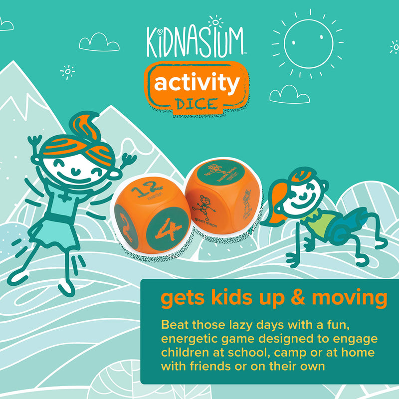 Kidnasium Exercise Dice & Activity Coins, Soft Foam 6-Sided Movement Dice Fun Educational Classroom Gym Learning Game for Active Boys & Girls Ages 4 and Up - BeesActive Australia