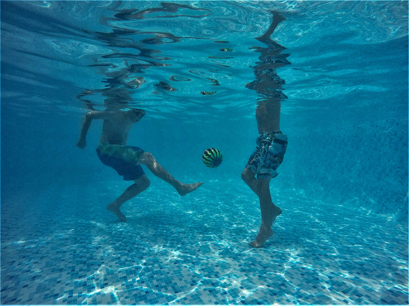 [AUSTRALIA] - Watermelon Ball JR - Pool Toy for Underwater Games - Durable Ball for Pool Football, Basketball & Rugby - Perfect for Water Parties - Fun for Adults & Kids Alike - 6.5" Fillable Pool Ball - Ages 6+ 