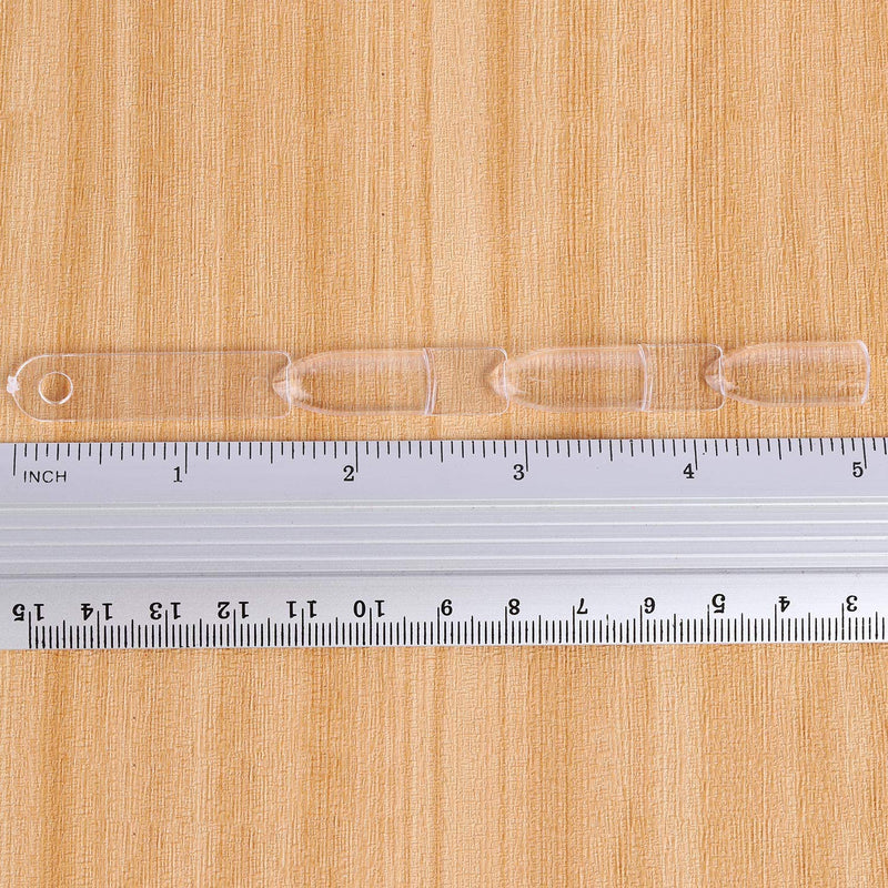 2 Set 300 Tips Clear Nail Art Tip Sticks Fan Shaped Nail Wheel Display Practice Sticks Tool with Metal Split Ring - BeesActive Australia