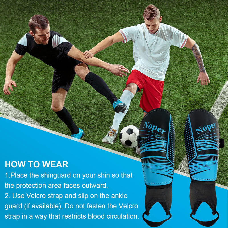 Soccer Shin Guards for Kids Youth, Shin Guard and Shin Guard Sleeves for Boys and Girls for Football Games EVA Cushion Protection Reduce Shocks and Injuries C-Blue03+Black03 Large - BeesActive Australia