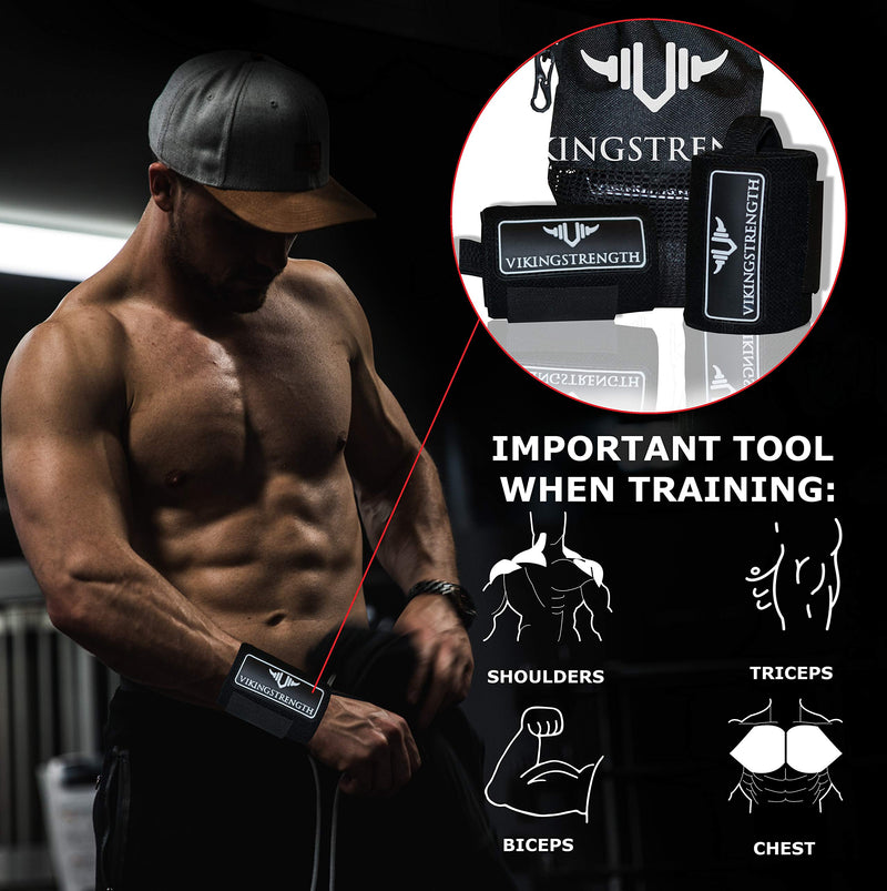 Vikingstrength Wrist Brace Support for Weight lifting, Crossfit, Bodybuilding and Fitness. Premium Quality Wrist Wraps for Pain relief and Recovery. Wrist Strap used by all Athletes, for Men and Woman - BeesActive Australia