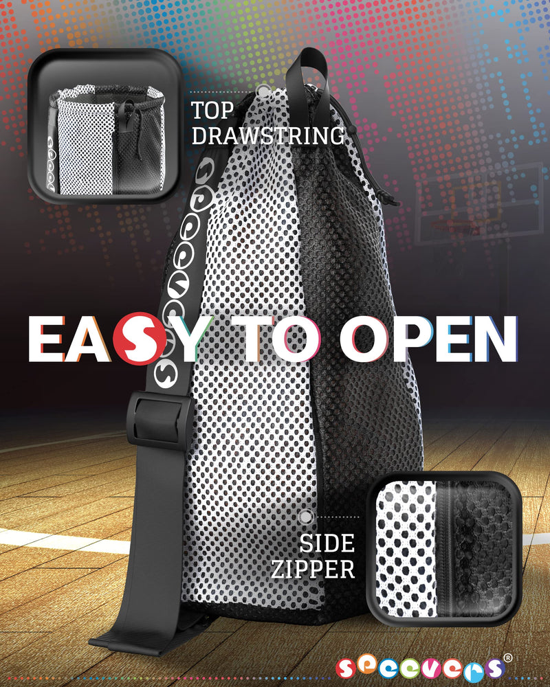 New Mesh Bag For Swimming Gear - 7 Colorful Swimming Bags For Swimmers - Unisex Swim Mesh Bag for Men Women - 35L Mesh Drawstring Backpack with Handle (Xbag Light - Black / White) Xbag Light Black - White - BeesActive Australia