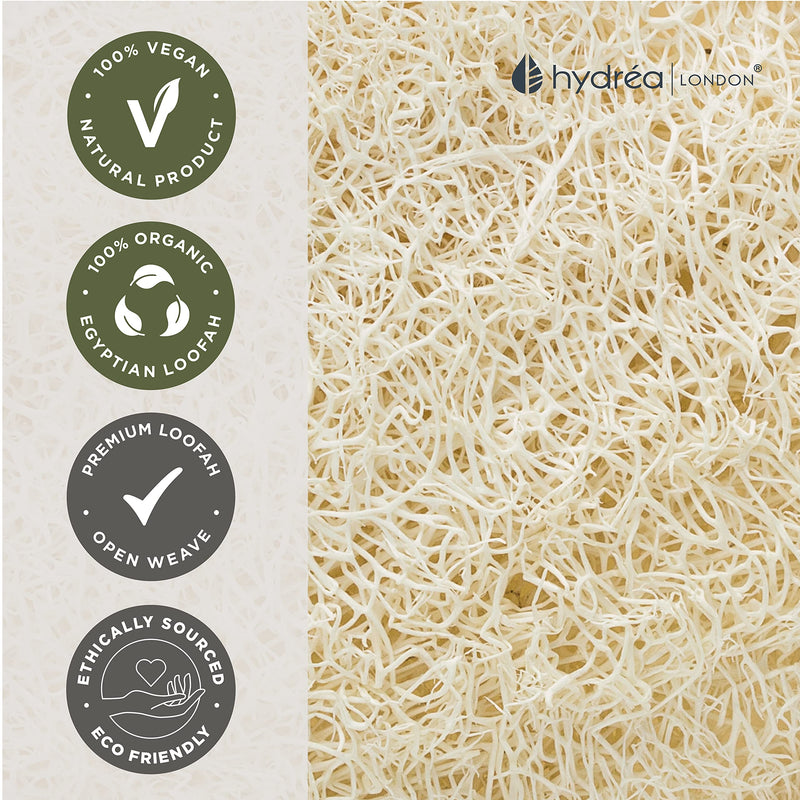 Hydréa London Organic Egyptian Loofah Luxury Exfoliating Body Pad Natural High Quality Spa Bodycare For Bath Shower - BeesActive Australia