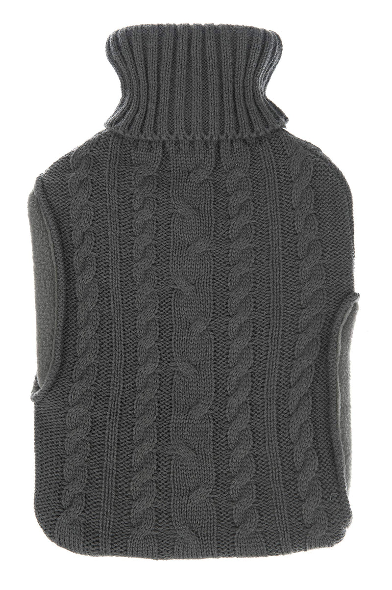 FiNeWaY 2L Hot Water Bottle Body Warmer with Pocket � for Back Neck Shoulder Leg Arthritis Pain Relief Aches Cramp (Knitted Grey) Knitted Grey - BeesActive Australia