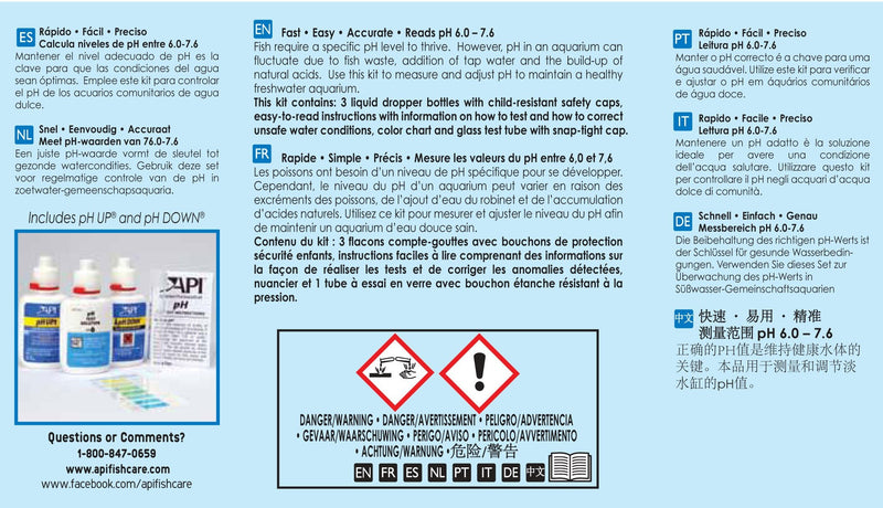API pH TEST & ADJUSTER KIT 250-Test Freshwater Aquarium Water pH Test and Adjuster Kit (29A) - BeesActive Australia