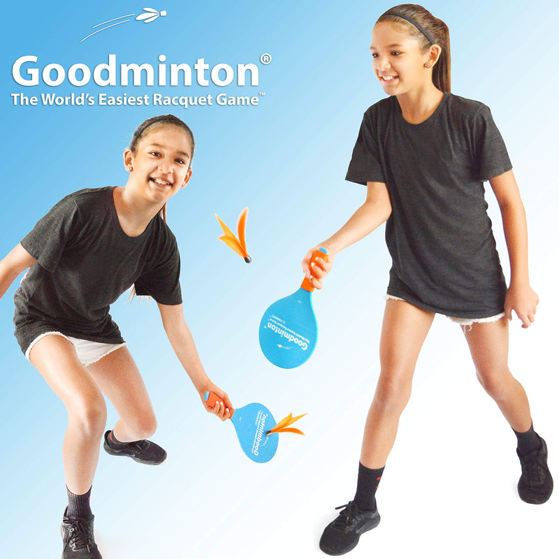 VIAHART Goodminton | The World's Easiest Racket Game | an Indoor Outdoor Year-Round Fun Racquet Game for Boys, Girls, and People of All Ages 1 Blue and Orange Bag Packaging - BeesActive Australia