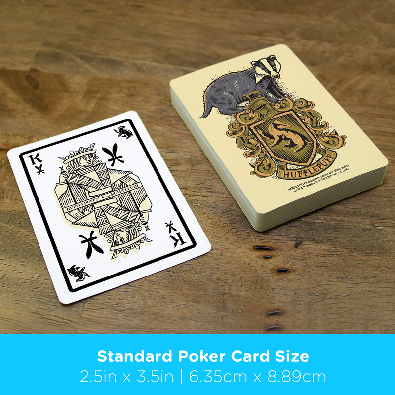 [AUSTRALIA] - AQUARIUS Harry Potter Playing Cards - Hufflepuff Themed Deck of Cards for Your Favorite Card Games - Officially Licensed Harry Potter Merchandise & Collectibles - Poker Size with Linen Finish 