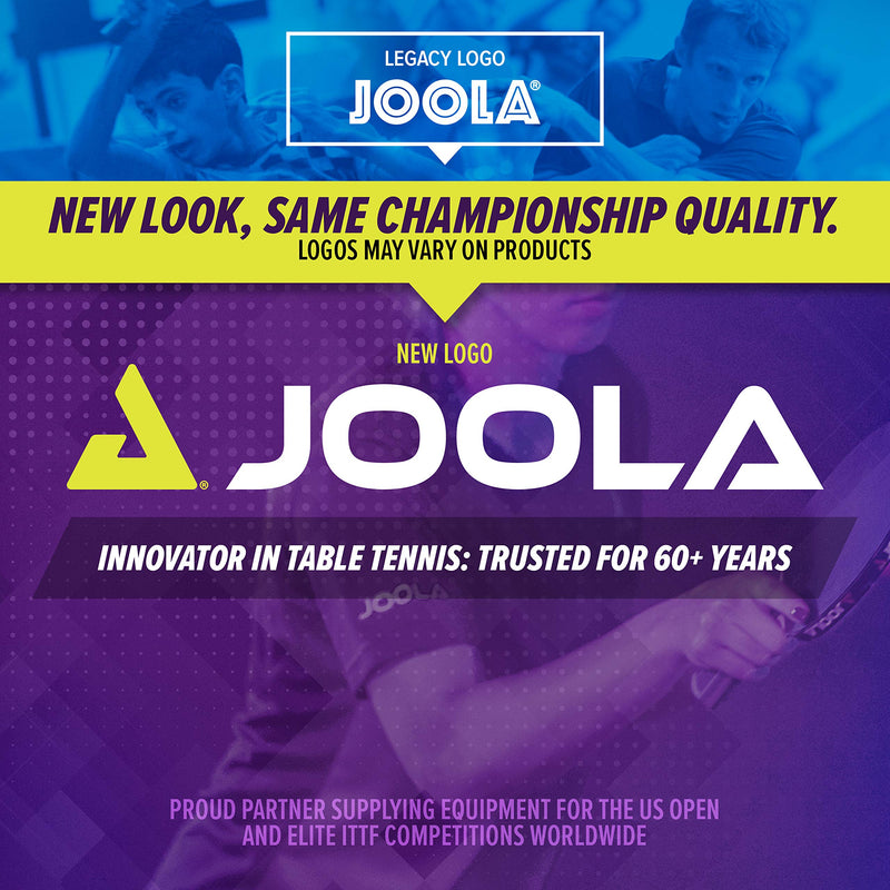 JOOLA Omega Strata - Table Tennis Racket with Flared Handle - Tournament Level Ping Pong Paddle with Riff 34 Table Tennis Rubber - Designed for Spin Light Blue - BeesActive Australia