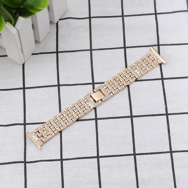 FitTurn Compatible with Willful SW020 ID205/SW021 ID205L/SW025 ID205S Smart Watch Band for Women Men Replacement Quick Release Rhinestone Metal Bling Bracelet Wristband Women Men Girls (Rosegold) RoseGold - BeesActive Australia
