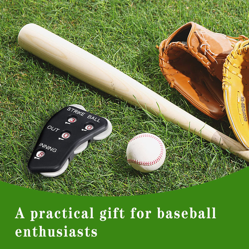 Watayo 4 Wheel Baseball Umpire Clicker -Black Umpire Indicator Gear -Practical Baseball Counter Clicker for Scorekeeper Recording Outs & Innings Balls 2pcs - BeesActive Australia