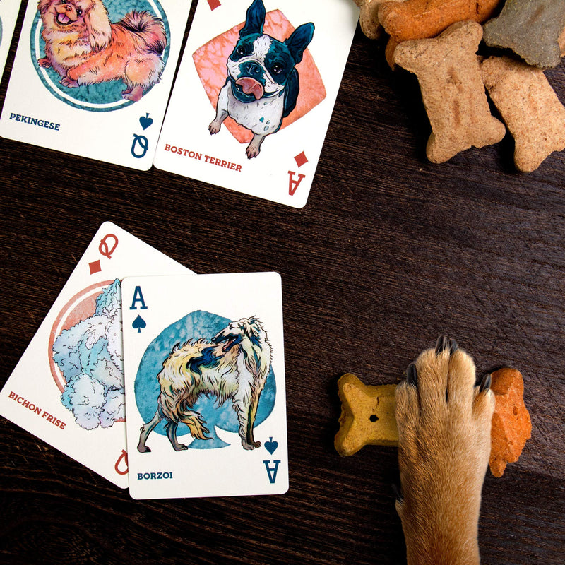 Dogs & Puppies Playing Cards - 100+ Dog & Puppy Illustrations, Two Decks of Assorted Breeds - Pictures of Pets for Animal Lovers - Family Games, Hobbies, & Collections - Cute Pet Themed Collectibles - BeesActive Australia