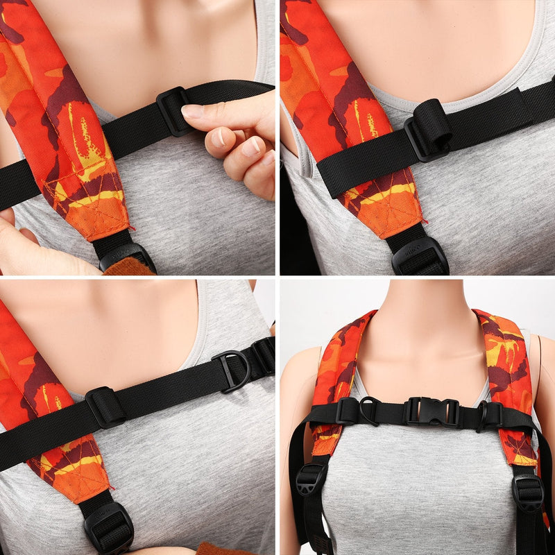 2 Pieces Backpack Chest Strap Adjustable Backpack Sternum Strap Chest Belt with Buckle for Hiking and Jogging (Black and Silvery) - BeesActive Australia