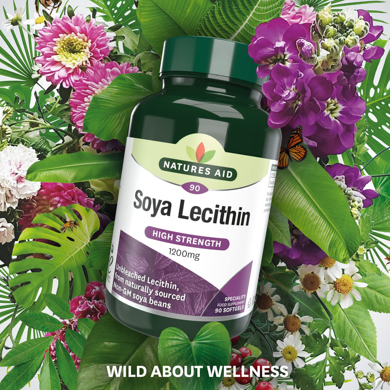 Natures Aid Lecithin, 1200 mg, 90 Softgels (Produced from Naturally Sourced, Non-GM Soya Beans, Source of Phospholipids, Made in the UK) - BeesActive Australia