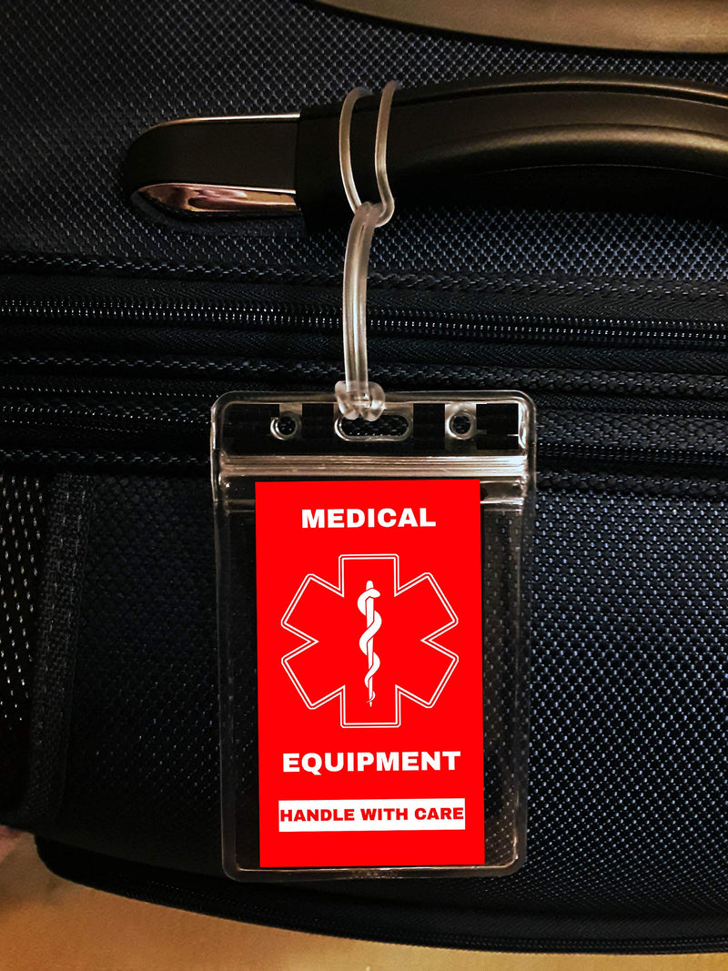Medical Alert Equipment Luggage Tag - Handle with Care, DOT and ACAA regulations (MELT-112) Quantity (2) 2 - BeesActive Australia