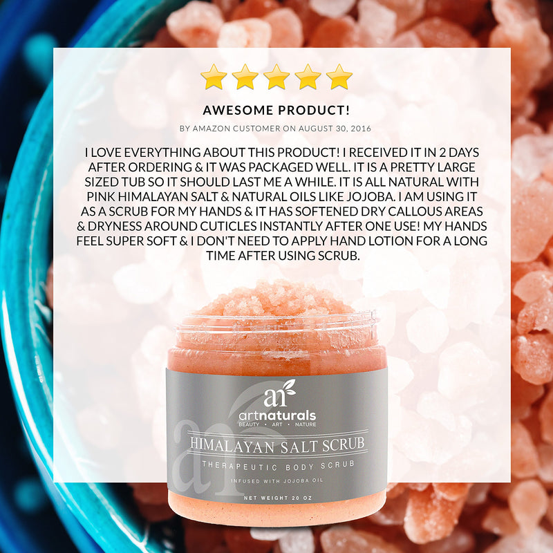 ArtNaturals Himalayan Body Scrub and Face Scrub - (20 Oz) - Deep Cellulite Cleansing Exfoliator with Sugar, Shea Butter, Exfoliating Himalayan - Natural Pink for Hand, Skin and Facial - Men and Women - BeesActive Australia