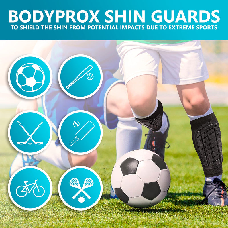 Bodyprox Soccer Shin Guards Sleeves for Men, Women and Youth X-Large - BeesActive Australia