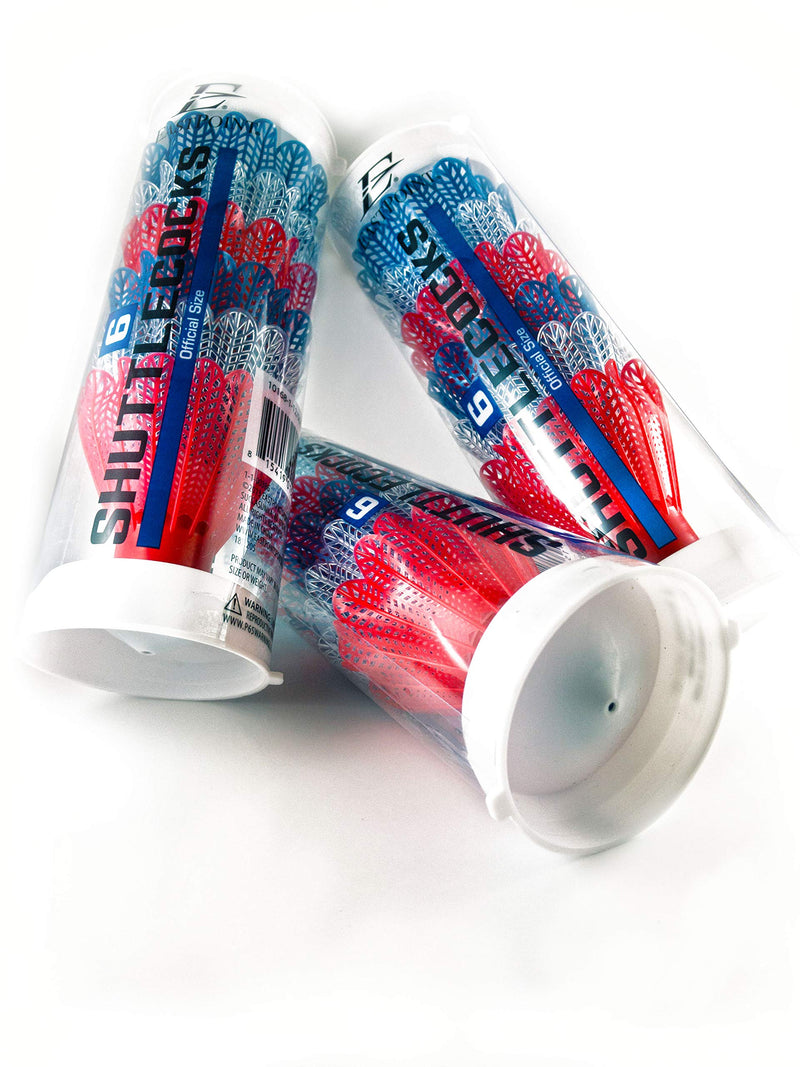 EastPoint Badminton Shuttlecocks for Badminton, 3 Containers (18Pcs) Red, White/Clear, Blue Indoor/Outdoor Birdies - BeesActive Australia