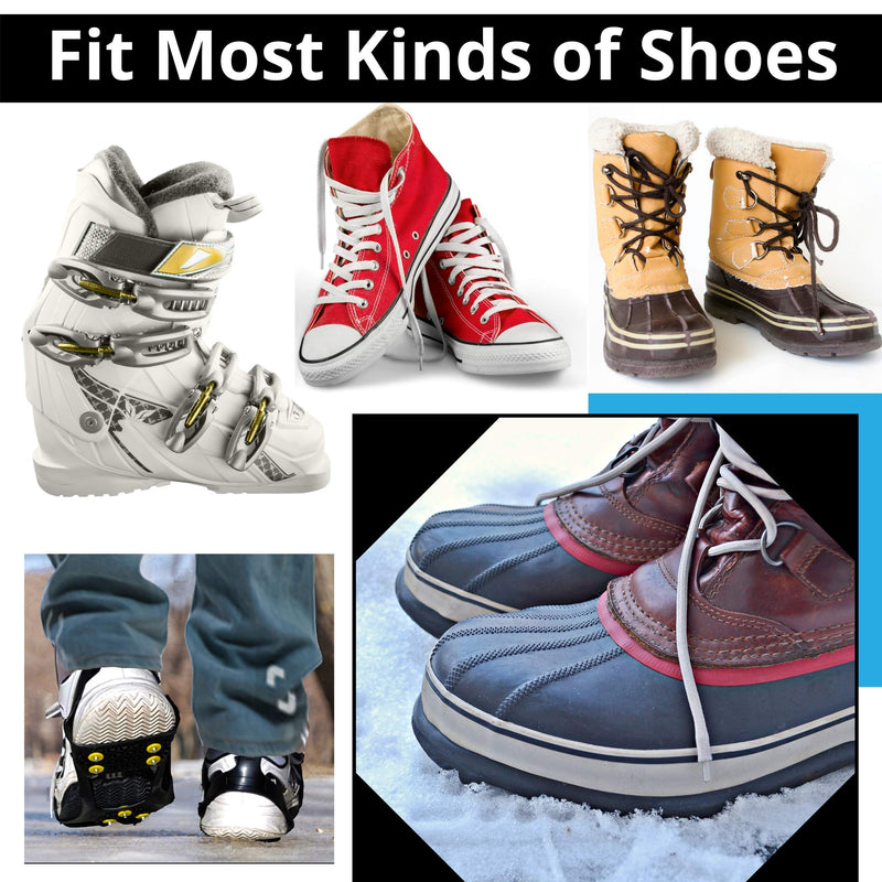 Limm Crampons Ice Traction Cleats - Lightweight Traction Cleats for Walking on Snow & Ice - Anti Slip Shoe Grips Quickly & Easily Over Footwear - Portable Ice Grippers for Shoes & Boots Standard Crampons XLarge - BeesActive Australia