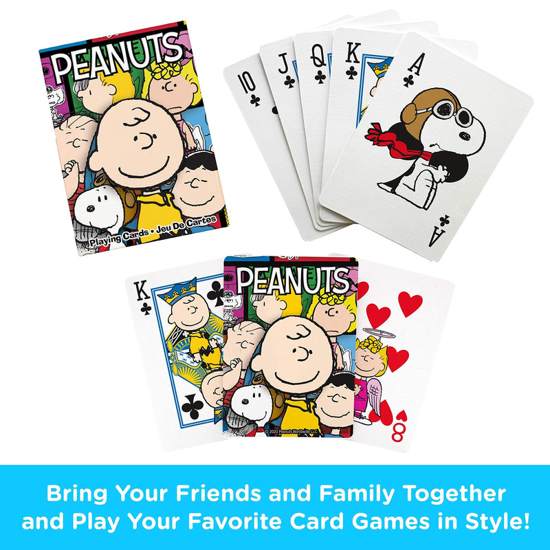 AQUARIUS Peanuts Playing Cards - Peanuts Cast Deck of Cards for Your Favorite Card Games - Officially Licensed Peanuts Merchandise & Collectibles - Poker Size with Linen Finish - BeesActive Australia