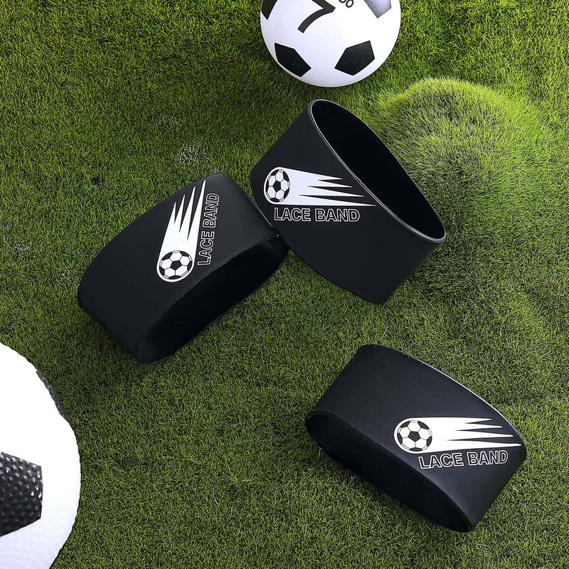 Youth Lace Bands Soccer Cleat Lace Protector Cleat Covers Elastic Shoe Laces Rubber Shoe Covers Soccer Equipment Accessories for Soccer Sports Cleats Occasion Black 10 - BeesActive Australia