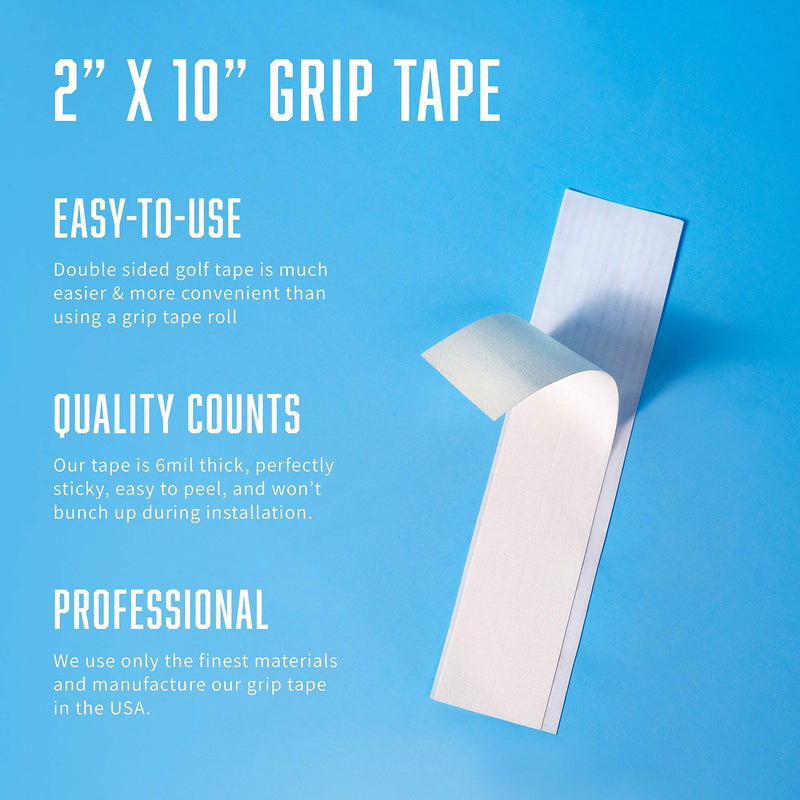 Wedge Guys Professional Golf Grip Tape 2" x 10" Solvent Activated Double Sided Adhesive Strips for Regripping Golf Clubs Wood Hybrid Iron Wedge Putter, Easy to Peel & Pre Cut 15 Strips - BeesActive Australia