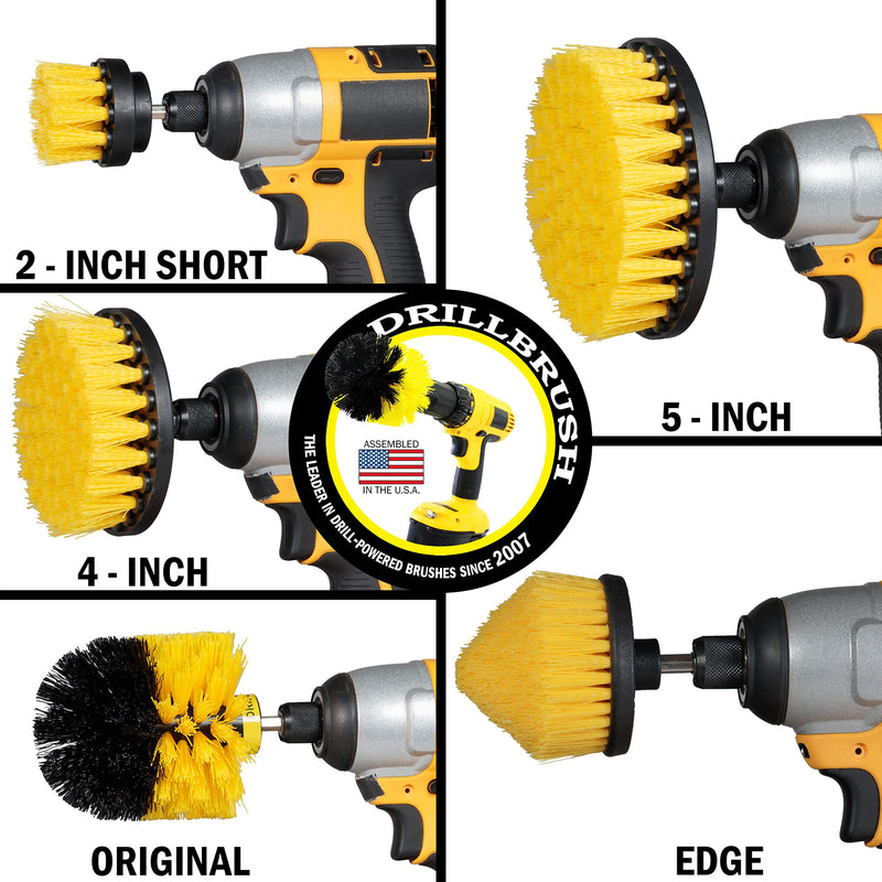 Drill Brush Power Scrubber by Useful Products - Shower Brush - Shower Cleaner - Toilet Cleaner - Bathroom Cleaner - Toilet Brush - Tile Cleaner - Floor Cleaner - Bathroom Accessory Set - Clean Shower Yellow - BeesActive Australia