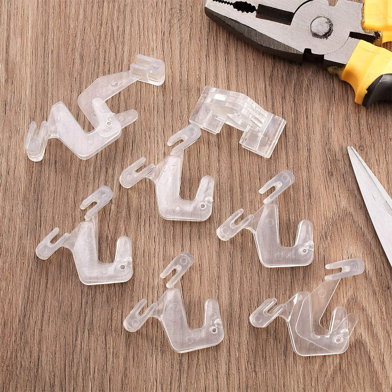 Hotop Clear Drop Ceiling Hooks Christmas Polycarbonate Ceiling Hanger T-Bar Track Clip Suspended Ceiling Hooks for Hanging Plants Office Signs Halloween Christmas New Year Decorations (50 Pieces) 50 - BeesActive Australia