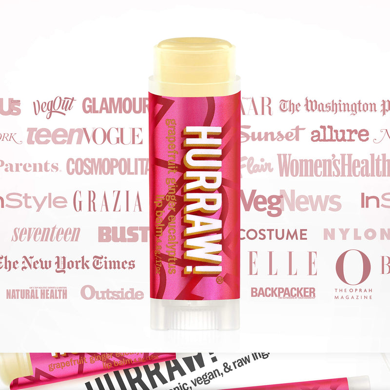 Hurraw! Kapha (Grapefruit, Ginger, Eucalyptus) Lip Balm, 2 Pack: Organic, Certified Vegan, Cruelty and Gluten Free. Non-GMO, 100% Natural Ingredients. Bee, Shea, Soy and Palm Free. Made in USA - BeesActive Australia