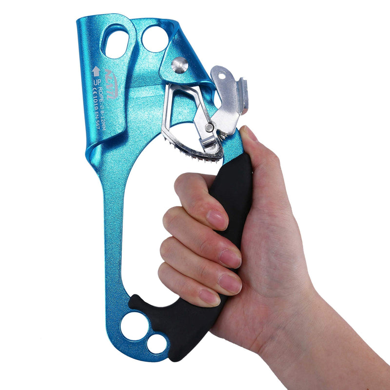 WILDKEN Climbing Hand Ascender Outdoor Mountaineering Tree Arborist Climbing Rappelling Equip Hand Ascender for 8-12MM Rope Left Right Hand Ascender Blue-Right Hand - BeesActive Australia