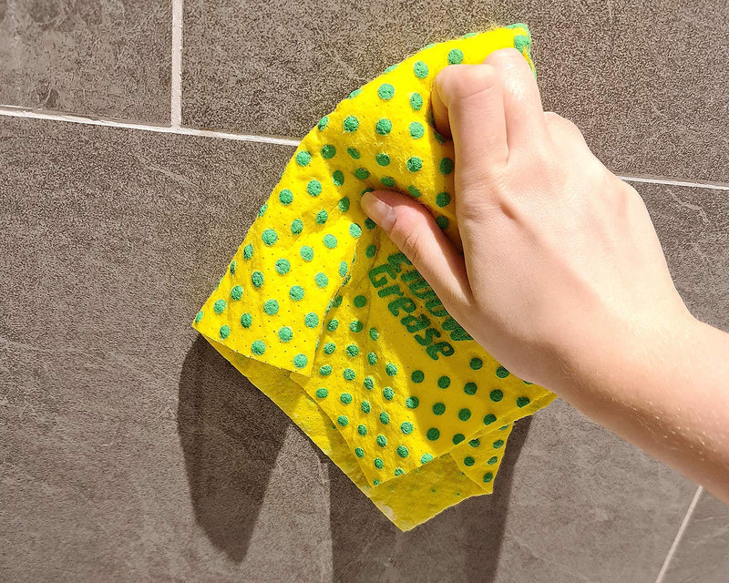 Elbow Grease Power Cloths with Scrub Dots Reusable Washable Extra Large Pack of 3, Yellow - BeesActive Australia