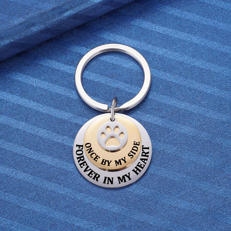 Pet Memorial Keychain Sympathy Gifts, Loss of Dog Cat Fur Baby Forever in My Heart Tri-Layer Remembrance Keyring for a Grieving Pet Owner - BeesActive Australia