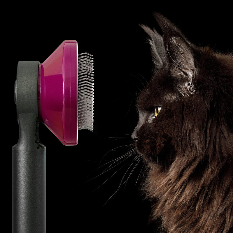 SPA High-End Self Cleaning Pet Grooming Kit: Fuchsia Massage Brush, Undercoat Dematting Tool with Professional Grooming Rake, Fine Hair Removal Deshedding Comb. For Cats & Dogs - BeesActive Australia