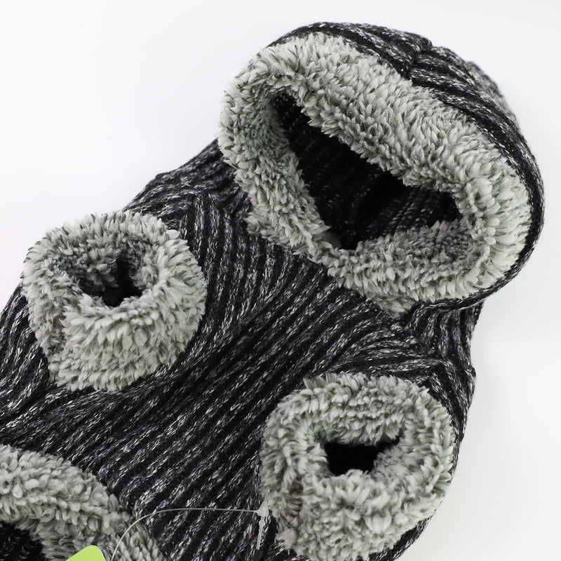 Fitwarm Knitted Sweatshirts for Dog Coats Sweater Pet Hooded Jackets, Grey Medium (Chest16" Back12") - BeesActive Australia