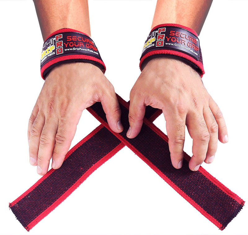 Grip Power Pads PRO Level Cotton Lifting Straps with Neoprene Wrist Pad Support & Silicone Grip Enhancement - Up to 24" Long Weightlifting Straps & 2" Wide for Maximum Support - BeesActive Australia