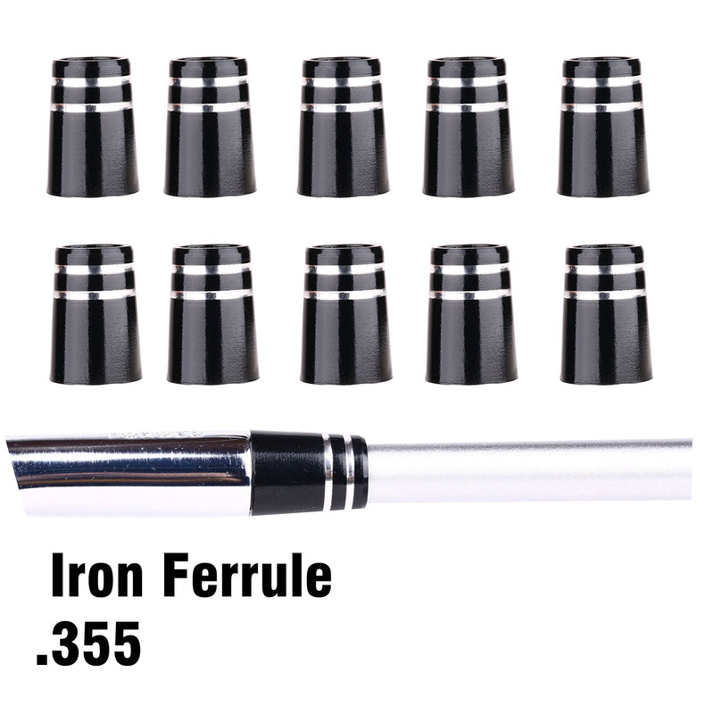 Sword &Shield sports 10Pcs New Black Golf Ferrule .355 for Taper Tip Iron Wedge Bright Silver - BeesActive Australia