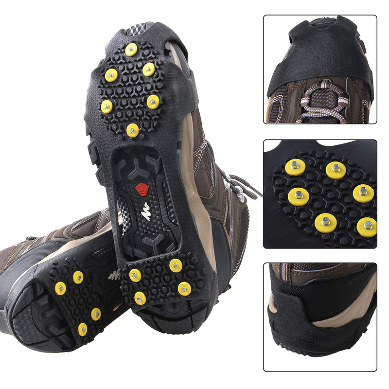 Shaddock Fishing Ice Cleats for Shoes Boots, Ice Snow Traction Cleats Over Shoe Boots Anti Slip Crampons Slip-on Stretch Footwear for Men Women Walking on Snow and Ice Medium(3-5 men/5-7 women) - BeesActive Australia