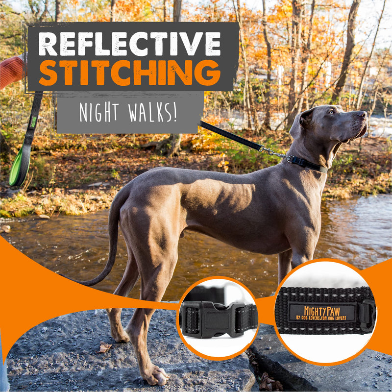 Mighty Paw Martingale Collar, Training Dog Collar, Limited Cinch Chain Pet Gear for No Pull Leash Walking Large Black - BeesActive Australia