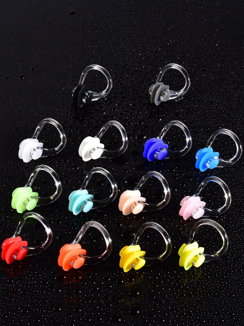 SATINIOR 14 Pieces Silicone Nose Clip Surfing Nose Plug Waterproof Nose Protector for Swimming and Training (Color Set 1) - BeesActive Australia