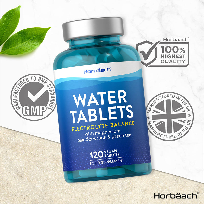 Water Tablets | 120 Tablets | Vegan Electrolyte Balance for Women and Men | by Horbaach - BeesActive Australia