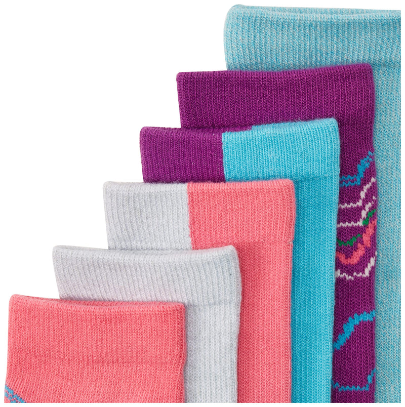 Merrell Unisex Child Multi-color Hybrid Hiker Crew Socks - 6 Pair Pack 9.5-3 Light Multi-colored - BeesActive Australia